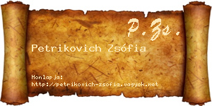 Petrikovich Zsófia névjegykártya